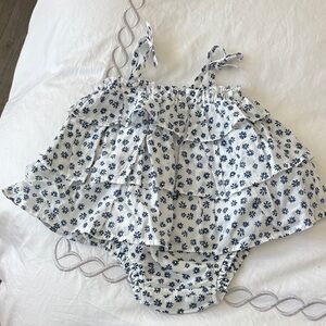 Gap Baby Romper with Navy Floral Print